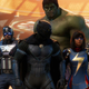 An image of the Avengers from Marvel's Avengers startup screen, featuring Black Widow, Captain America, Black Panther, Hulk, Ms. Marvel, and Thor.